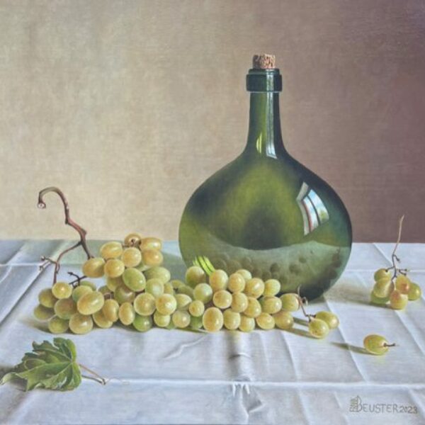 Frank Beuster – „Weintrauben mit grüner Flasche“